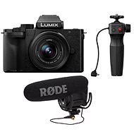 Panasonic LUMIX G100 + Lumix G Vario 12-32 mm f/3.5-5.6 ASPH. Mega O.I.S. + DMW-SHGR1 állvány + Rode mikrofon - Digitális fényképezőgép