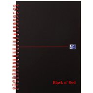 OXFORD Black n' Red Notebook A5, 70 lap, bélelt, vonalas