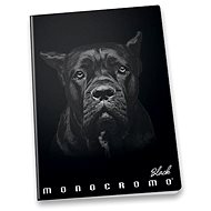 PIGNA Monocromo Black A5, varrott, vonalas - Füzet