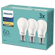 LED izzó Philips LED 9-60W, E27 2700K, 3 db - LED žárovka