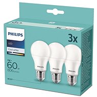 LED izzó Philips LED 9-60W, E27, 4000K, 3 db - LED žárovka