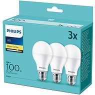 LED izzó Philips LED 14-100W, E27 2700K, 3 db - LED žárovka