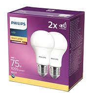 LED izzó Philips LED 11-75W, E27 2700K, 2 db - LED žárovka