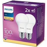 LED izzó Philips LED 13-100W, E27 2700K, 2 db - LED žárovka