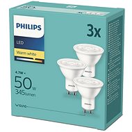 Philips LED 4,7-50W, GU10 2700K, 3 db - LED izzó