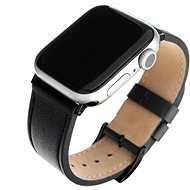 FIXED Leather Strap 42/44/45/Ultra 49mm-es Apple Watch-hoz - fekete - Szíj