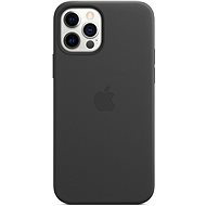 Telefon tok Apple iPhone 12/12 Pro fekete bőr MagSafe tok