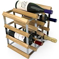 RTA bortartó állvány 12 borosüvegnek, világos tölgyfa - horganyzott acél / lapra szerelve - Bortartó állvány