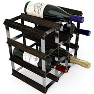 RTA bortartó állvány 12 borosüvegnek, fekete kőris - horganyzott acél / lapra szerelve - Bortartó állvány