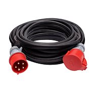 Hosszabbító kábel Solight hosszabbító vezeték - csatlakozó, 25 m, 400 V / 16 A, fekete, gumi kábel H05RR-F 5G 2,5 mm2