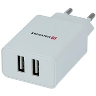 Hálózati adapter Swissten hálózati adapter SMART IC 2.1A + USB-C kábel 1,2 m fehér - Nabíječka do sítě