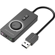 Vention USB 2.0 External Stereo Sound Adapter with Volume Control 0.15M Black ABS Type - Külső hangkártya