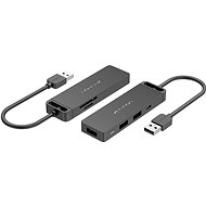USB 2.0 - 3x USB / TF / SD / Micro USB-B HUB 0.15M fekete ABS típus - USB Hub