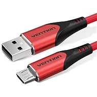 Adatkábel Vention Luxury USB 2.0 -> microUSB Cable 3A Red 2m Aluminum Alloy Type