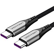 Vention Type-C (USB-C) 2.0 (M) to USB-C (M) 100W / 5A Cable 2m Gray Aluminum Alloy Type - Adatkábel