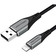 Vention Lightning MFi - USB 2.0 fonott kábel (C89) 2M szürke alumíniumötvözet - Adatkábel