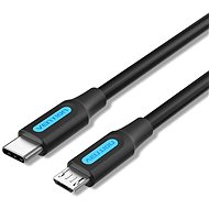 Vention USB-C 2.0 to Micro USB 2A Cable 0.5M Black - Adatkábel
