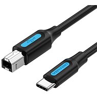 Vention USB-C 2.0 to USB-B Printer 2A Cable 0.5M Black - Adatkábel