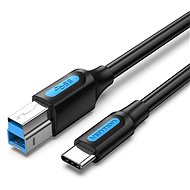 Vention USB-C 2.0 to USB-B Printer 2A Cable 0.25m Black - Adatkábel