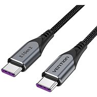 Vention USB-C 3.1 Gen2 100W 10Gbps Cable 1m Gray Aluminum Alloy Type - Adatkábel