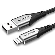 Adatkábel Vention Luxury USB 2.0 -> microUSB Cable 3A Gray 0,25m Aluminum Alloy Type