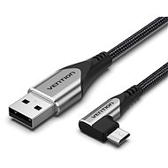 Vention Reversible 90° USB 2.0 -> microUSB Cotton Cable Gray 0.25m Aluminium Alloy Type - Adatkábel