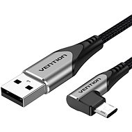 Vention Reversible 90° USB 2.0 -> microUSB Cotton Cable Gray 1.5m Aluminium Alloy Type - Adatkábel