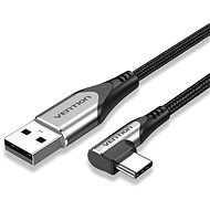 Vention Type-C (USB-C) 90° <-> USB 2.0 Cotton Cable Gray 0.25m Aluminum Alloy Type - Adatkábel