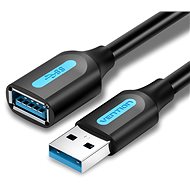 USB 3.0 dugó-USB aljzat hosszabbító kábel 2M fekete PVC típus - Adatkábel