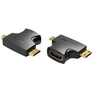 Vention 2 in 1 Mini HDMI (M) and Micro HDMI (M) to HDMI (F) Adapter Black - Átalakító