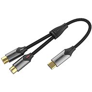 Vention USB-C Male to 2-Female RCA Cable 1.5M Gray Aluminum Alloy Type - Audio kábel