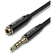 Vention Cotton Braided TRRS 3,5 mm Male to 3,5 mm Female Audio Extension 1 m Black Aluminum Alloy Type - Audio kábel