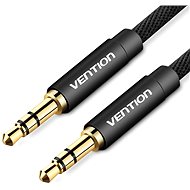 Vention Fabric Braided 3,5mm Jack Male to Male Audio Cable 1m Black Metal Type - Audio kábel