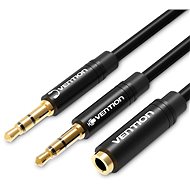 Vention 2x 3,5mm Male to 3,5mm Female Audio Cable 0,3m Black ABS Type - Átalakító