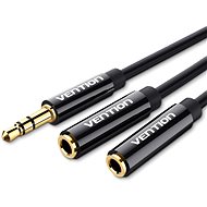 Vention 3,5mm Male to 2x 3,5mm Female Stereo Splitter Cable 0,3m Black ABS Type - Átalakító