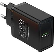 Hálózati adapter Vention 1-port USB Wall Quick Charger (18W) Black - Nabíječka do sítě