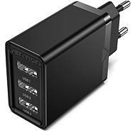 Vention 3-port USB Wall Charger (12W/12W/12W) Black - Hálózati adapter