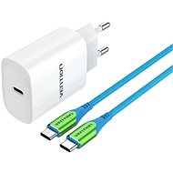 Hálózati adapter Vention & Alza Charging Kit (20W USB-C + Type-C PD Cable 1,5m) Collaboration Type