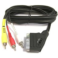 PremiumCord Kábel SCART - 3xCINCH M/M 1,5m kapcsolóval - Videokábel