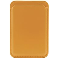 iWill PU bőr Magsafe mágneses telefonos pénztárca tok tok sárga - MagSafe tárca