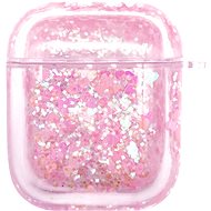 iWill PC Protective Liquid Floating Glitter Apple Airpods Case Heart Pink - Fülhallgató tok