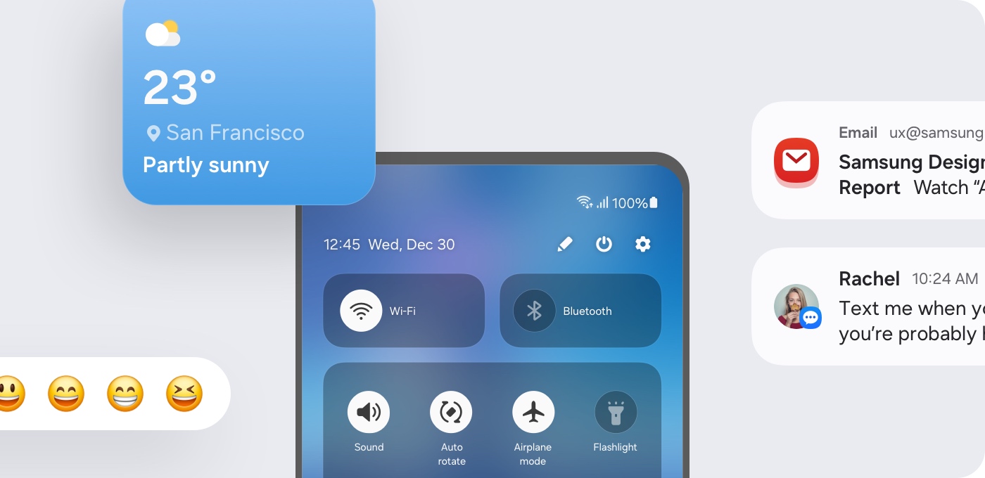 Samsung One UI, grafikus elemek