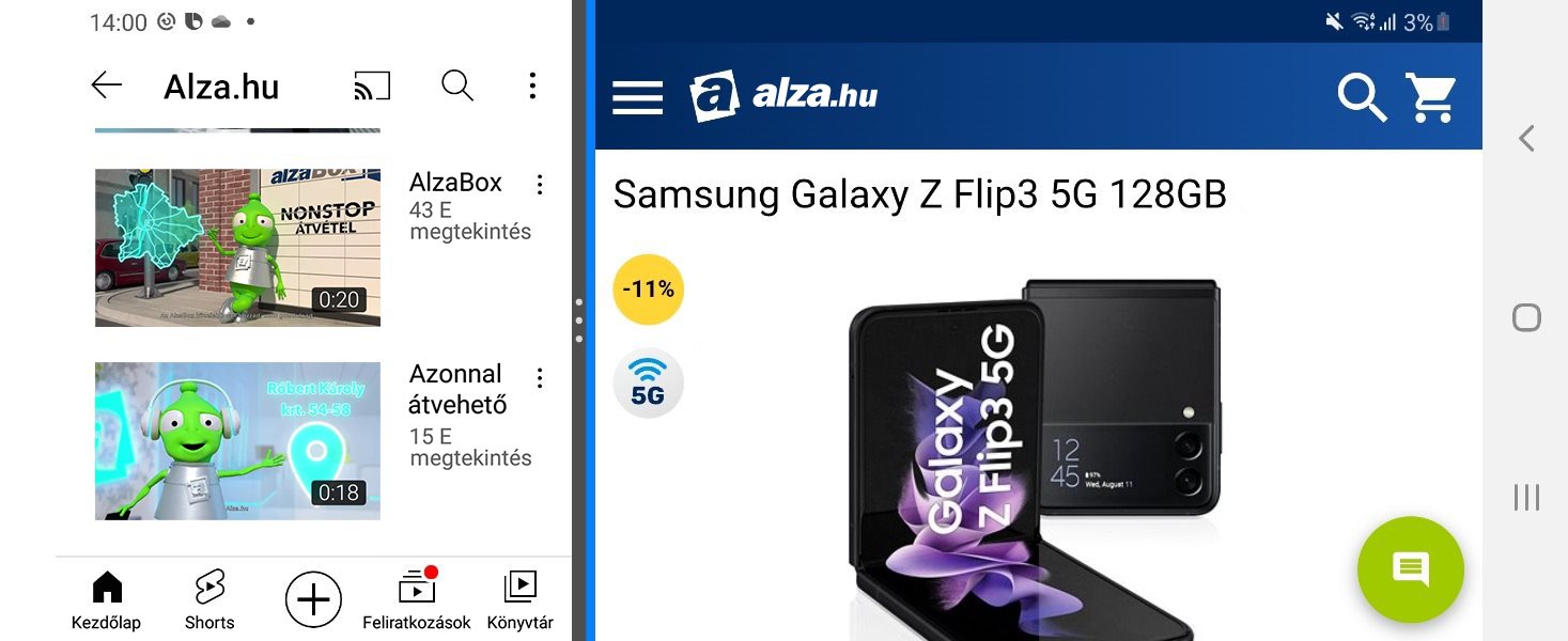 Samsung Galaxy Z Flip3 5G bemutató, Flex mód
