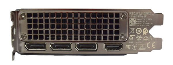 NVIDIA RTX 3070 Ti Founders Edition; videókimenetek