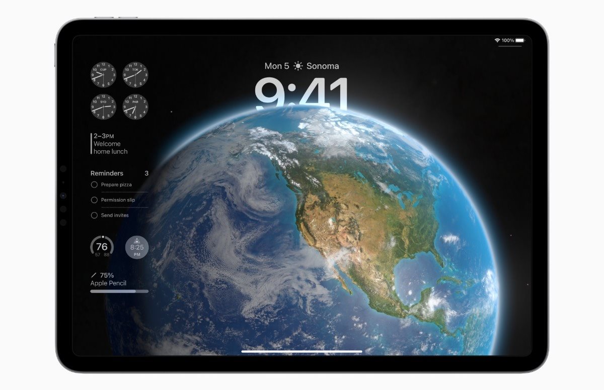 iPadOS 17, zárolt képernyő