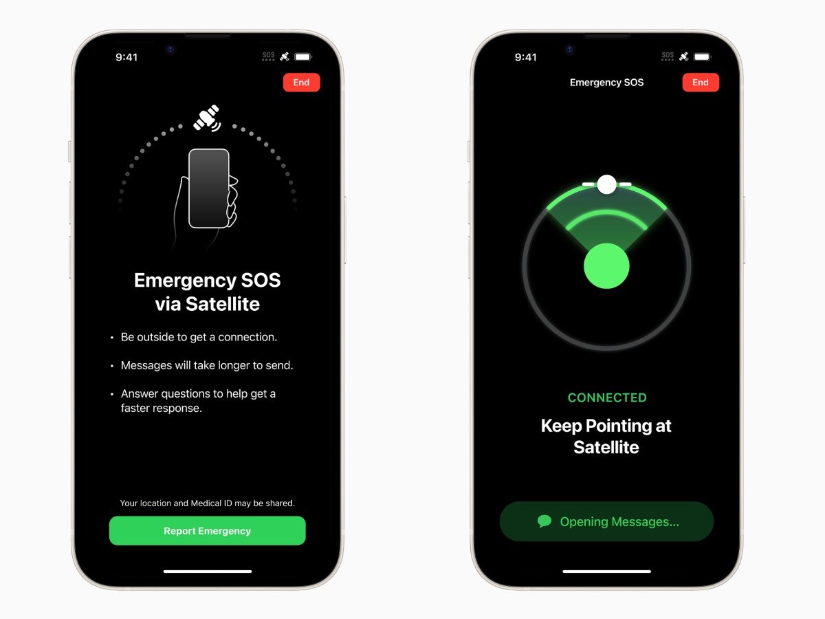 iPhone 14, műholdas kommunikáció