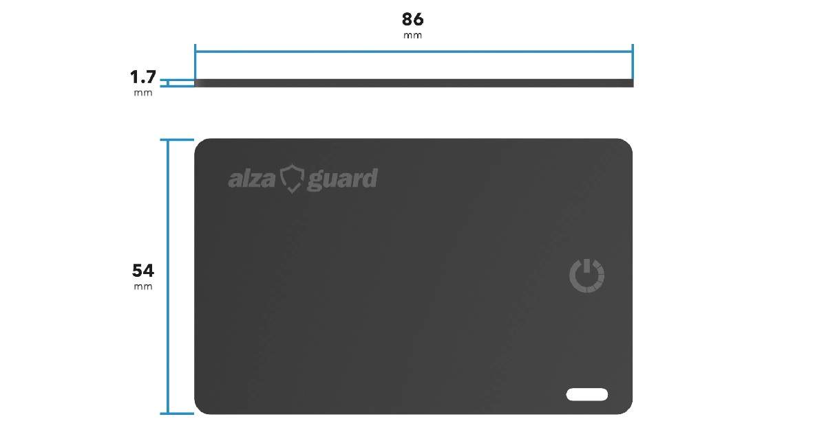 AlzaGuard Hero SlimTag, méretek