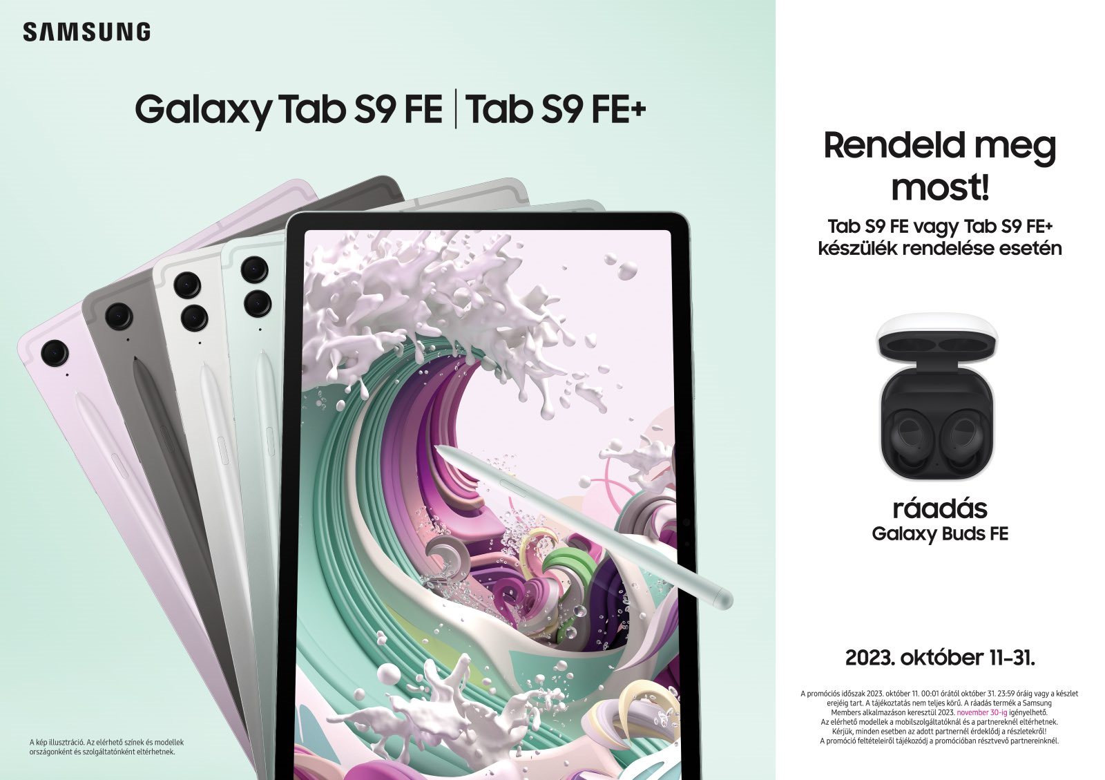 Samsung Galaxy Tab S9 FE, promóció