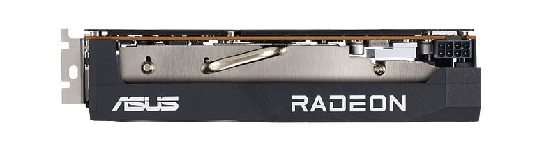 Asus DUAL RX 7600 08G V2; felső oldal