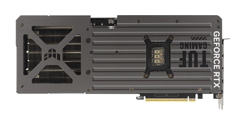 Asus TUF RTX 5080 O16G Gaming videókártya; hátsó oldal